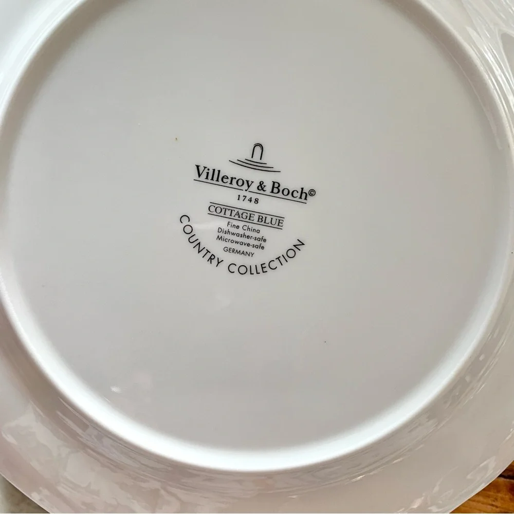 Villeroy & Boch 2 Cottage Blue Dinner Plates Country Collection / SET OF 2
